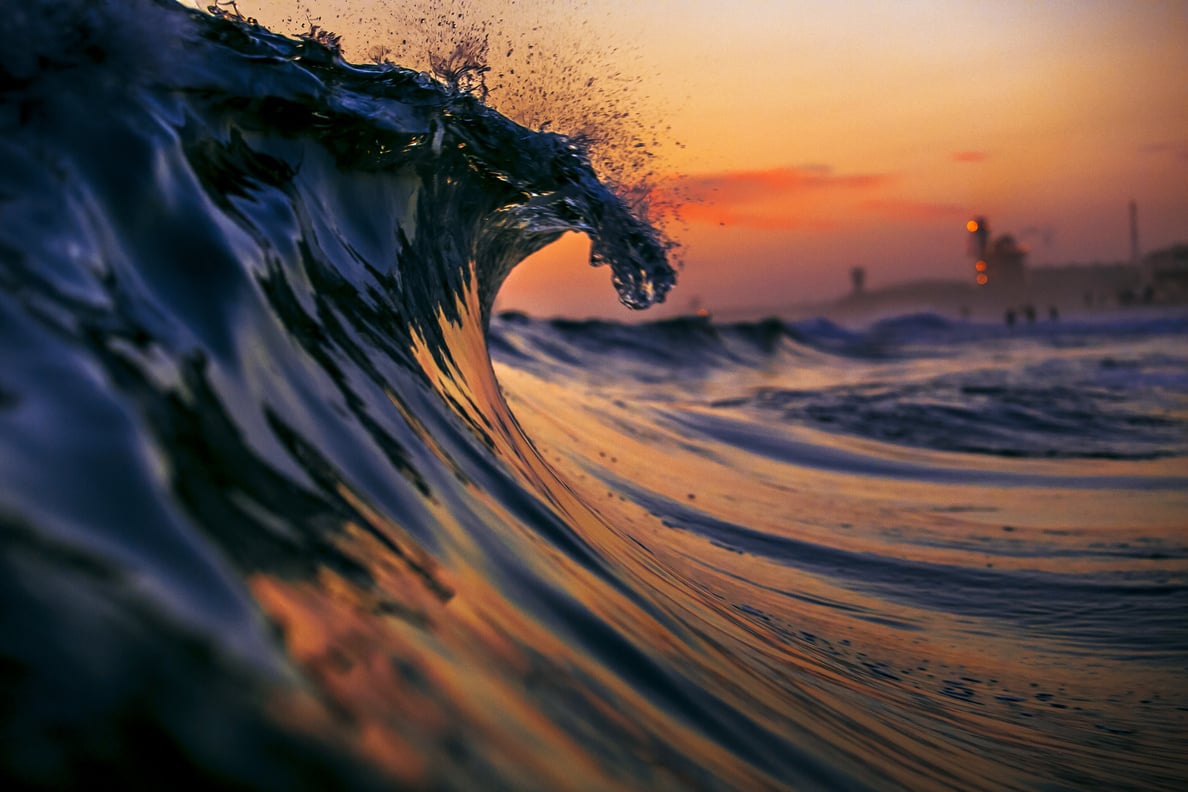 Sunset surf